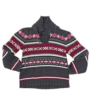 The Children's Place charcoal and red button collared sweater small - Picture 1 of 6