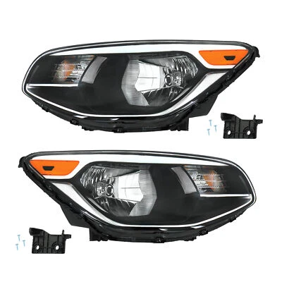 Labwork LH+RH Headlight Fit For Kia Soul 2014-2019 Halogen Type Chrome Assembly - Image 1 of 4