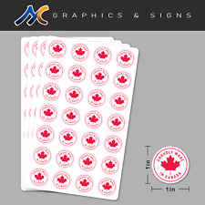 Round Proudly Made in Canada Product Label Sticker Sheet