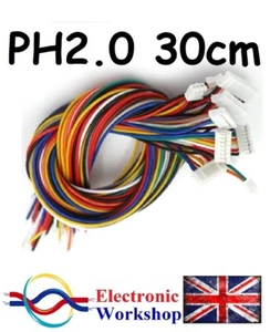 Conector eléctrico de cable PH 2,0 mm 30 cm 2 pines 3, 4, 5 pines cable de enchufe vendedor del Reino Unido - Imagen 1 de 10