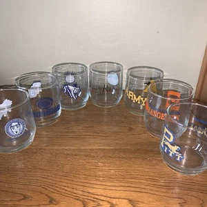 7 Vintage College Drinking Rocks Glasses Syracuse Villanova Pitt Penn UB Slipper - Picture 1 of 5