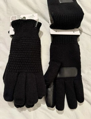 isotoner womens Smartdri Textured Glove, Black Gloves One Size - Изображение 1 из 3