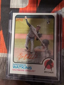 2022 Topps Heritage Real One Red Ink Auto - SPENSER WATKINS /73 RC Autograph - Picture 1 of 4