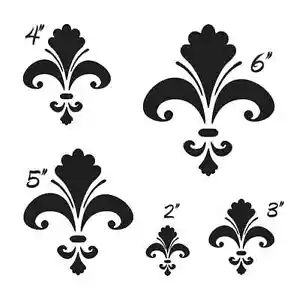 Fleur de lis #3 STENCIL 2" 3" 4" 5" 6" per insegne album artigianato shabby francese - Foto 1 di 1
