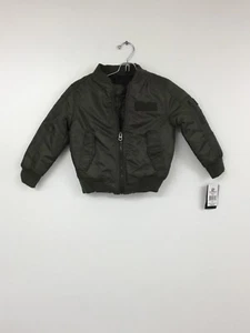 Southpole Boys' Small Ma-1 Bomber Flight Jacket with Biker Detail, Olive NWT - Picture 1 of 3