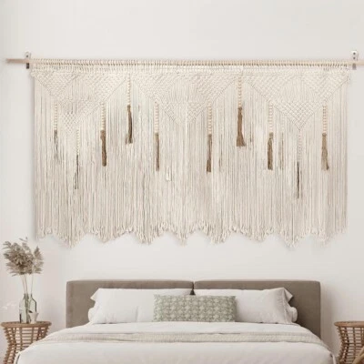 NUEVO Tapiz Anthropologie XL Boho Macramé Tejido Hilo Teñido Colgante de Pared 40 x 70 Foto 1 de 4
