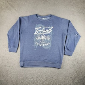 Ireland Celtic Traditions Sweatshirt Mens 2XL Blue Thrashed Distressed Crew Neck - Picture 1 of 11