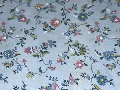 By 1/2 Yd Lt. Blue Floral Delicate Vines Buds by Ozark Calico Fabri-Quilt Cotton - Image 1 of 4
