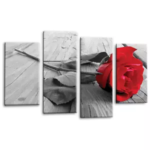 Floral Wall Art Red Living Room Bedroom Framed Canvas Picture Ready to Hang 5 - Picture 1 of 6