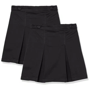 Girl's Black Pleated Twill Skort – Size M (8) Plus – 2 Pack – NWT - Picture 1 of 4