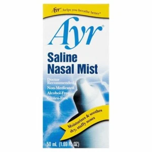 Ayr Saline Nasal Mist Moisturizes & Soothes Dry Stuffy Nose 1.69 oz Pack of 12 - Picture 1 of 2