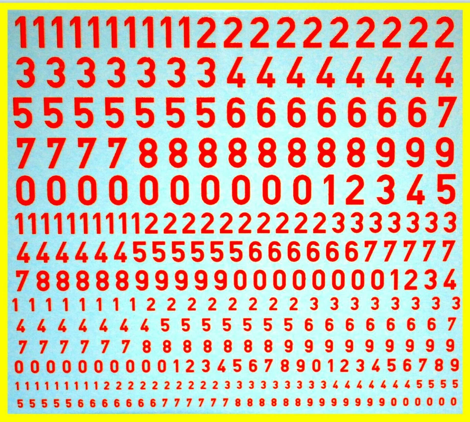 DMC DECALS Zahlen orange Numbers orange 1:87 + 1:43 + 1:32 Decal Abziehbilder