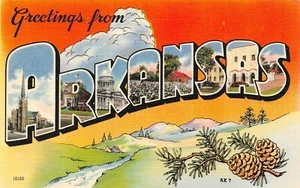 Tarjeta postal de colección Saludos desde Arkansas The Natural State múltiples vistas Arkansas, AR - Imagen 1 de 2