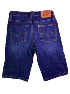 Levi's 511 Boys Slim Stacked Dark Denim Stretch Waist Red Tab Shorts Size 12 EUC - Picture 1 of 8