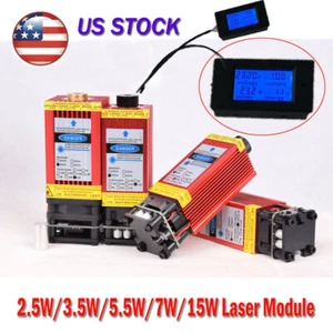 450nm 2.5W~15W Blue Laser Module&Heatsink For CNC Laser Cutter Engraver Laser - Picture 1 of 15