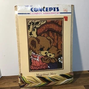 NOS Sealed Needlepoint Concepts Kit Hugs Given Here 1984 Kit #01407 - Picture 1 of 5