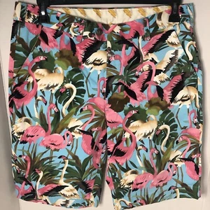 Pantalones cortos de golf Loudmouth para hombre 36 (se adapta a 35) flamencos de playa frente plano suaves elásticos - Imagen 1 de 7