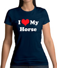 I Love My Horse - Womens T-Shirt - Horses Show Jumping Racing Riding Lover