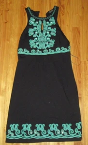 INC S Black/Green Beaded Tank Mini Dress So.. Cute NWTDefect Needs Closure Bead - Picture 1 of 4