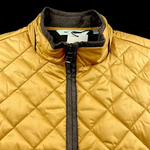 Peter Millar Crown Essex Full Zip Quilted Puffer Vest Jacket Dijon Large $230 - Picture 1 of 11