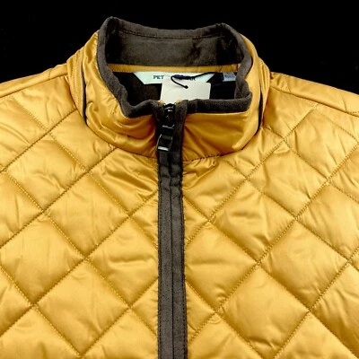 Peter Millar Crown Essex Full Zip Quilted Puffer Vest Jacket Dijon Large $230 - Image 1 of 4