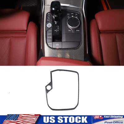 Real Carbon Fiber Gear Shifter Frame Trim Fits BMW 330i 430i M340i M440i 2020-25 - Image 1 of 4