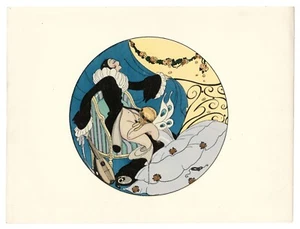 ❤️ 1921 Gerda Wegener Estampe originale aquarelle au pochoir curiosa art déco - Picture 1 of 1