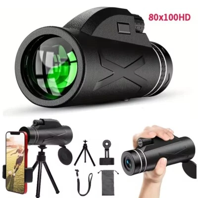 HD 80x100 Zoom Bak4 Portable Powerful Binoculars Monocular Telescope Day/Night - Image 1 of 4