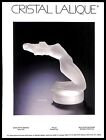 1985 Cristal Lalique Crystal Vintage PRINT AD Chrysis Nude Woman Sculpture Glass