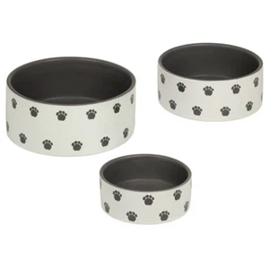 Nobby Dog Ceramic Bowl Pata cream/gray, various sizes, NEW - Picture 1 of 1