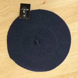 NWT Parquet Navy Blue Wool Beret Classic Style China 2020s Hat Cap New With Tags - Picture 1 of 4