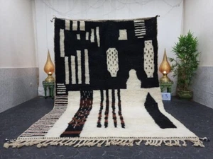 Marokkanischer Handgeknüpfter Teppich Beni Ourain Rug Berber Wollteppich Marokkanisch Dekorteppich CustomR - Bild 1 von 7