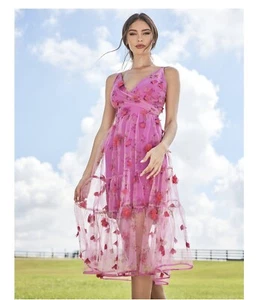 women dresses casual summer midi length - Picture 1 of 4