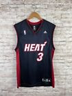 Adidas Mens NBA Jersey Dwayne Wade #3 Miami Heat Black Size Medium Retro