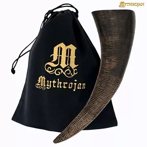 Taza de cuerno de búfalo para beber vikingo con bolsa de lona gratis, regalo para hombre y mujer - Imagen 1 de 13