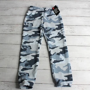NWT Under Armour Boy's Jogger Sweatpants Youth Size 5 5T Blue Camo Fleece Lined - Picture 1 of 8