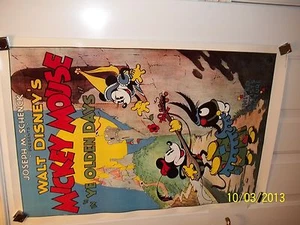 RARO PÓSTER RETIRADO DE DISNEY ""YE OLDEN DAYS"" MICKEY MOUSE 36 x 24 JOSEPH SCHENCK - Imagen 1 de 3