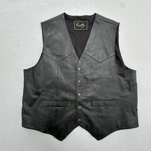 Scully Weste Herren 2XL XXL Schwarz Leder Motorrad Biker Western Wear Cowboy - Bild 1 von 9
