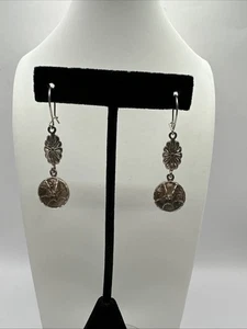 Handmade 925 Sterling Silver Dangle Drop Earrings Unique Artisan 2” - Picture 1 of 6