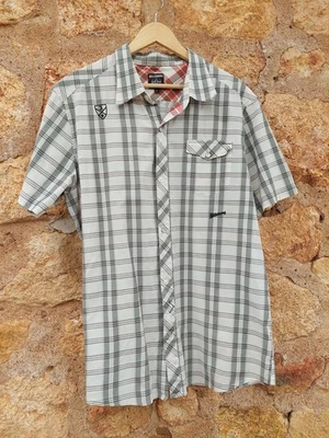 Billabong Casual Mens Shirt Surfer's White Black Grey Blue Plaid Sz XL - image 1 of 4