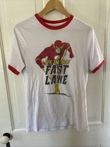 T-shirt vintage Distressed Thin The Flash Life in the Fast Lane DC Comics taglia S - Foto 1 di 8