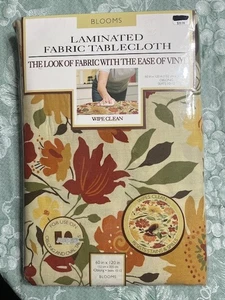 Blooms Laminated Fabric Tablecloth 60” x 120” Floral Pattern Oblong Seats 10-12 - Picture 1 of 8