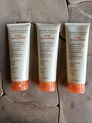 Mixed Chicks Curl Sculptor Curl Definer 8 fl.oz For Curly Hair SEALED Pack Of 3 - Image 1 of 3
