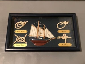 "Nudos náuticos marineros enmarcados barco caja de sombra decoración del hogar 12,5"" x 7,25""" - Imagen 1 de 7