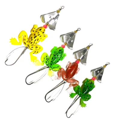 4 Wobbler Kunstköder Spinner Frosch Zander Hecht Barsch Forellen Angeln Blinker - Bild 1 von 4