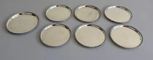 7 Untersetzer Gläserteller 925er Silber 9,6cm + 10,5cm Durchmesser 320g Gewicht - Bild 1 von 15