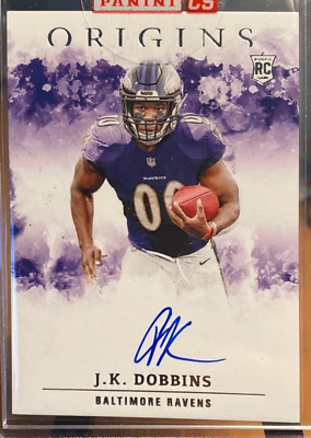 2020 Panini Origins #RA-JK JK Dobbins Rookie Autographs ON CARD - Image 1 of 2