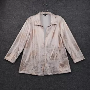 Slinky Brand Jacket Womens S Small Brown Open Front Collared Long Sleeve - Picture 1 of 10