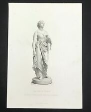 Lady in Comus After sculpture by Crittenden original engraved print 1879