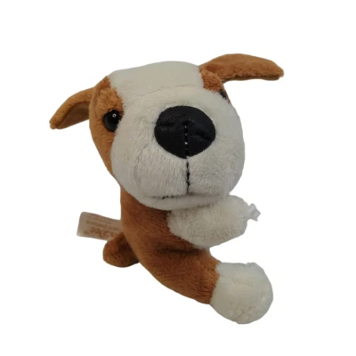 Dan Dee Puppy Dog Plush Stuffed Animal Big Nose Tan Cream Small Floppy Ears 4" - Image 1 of 4